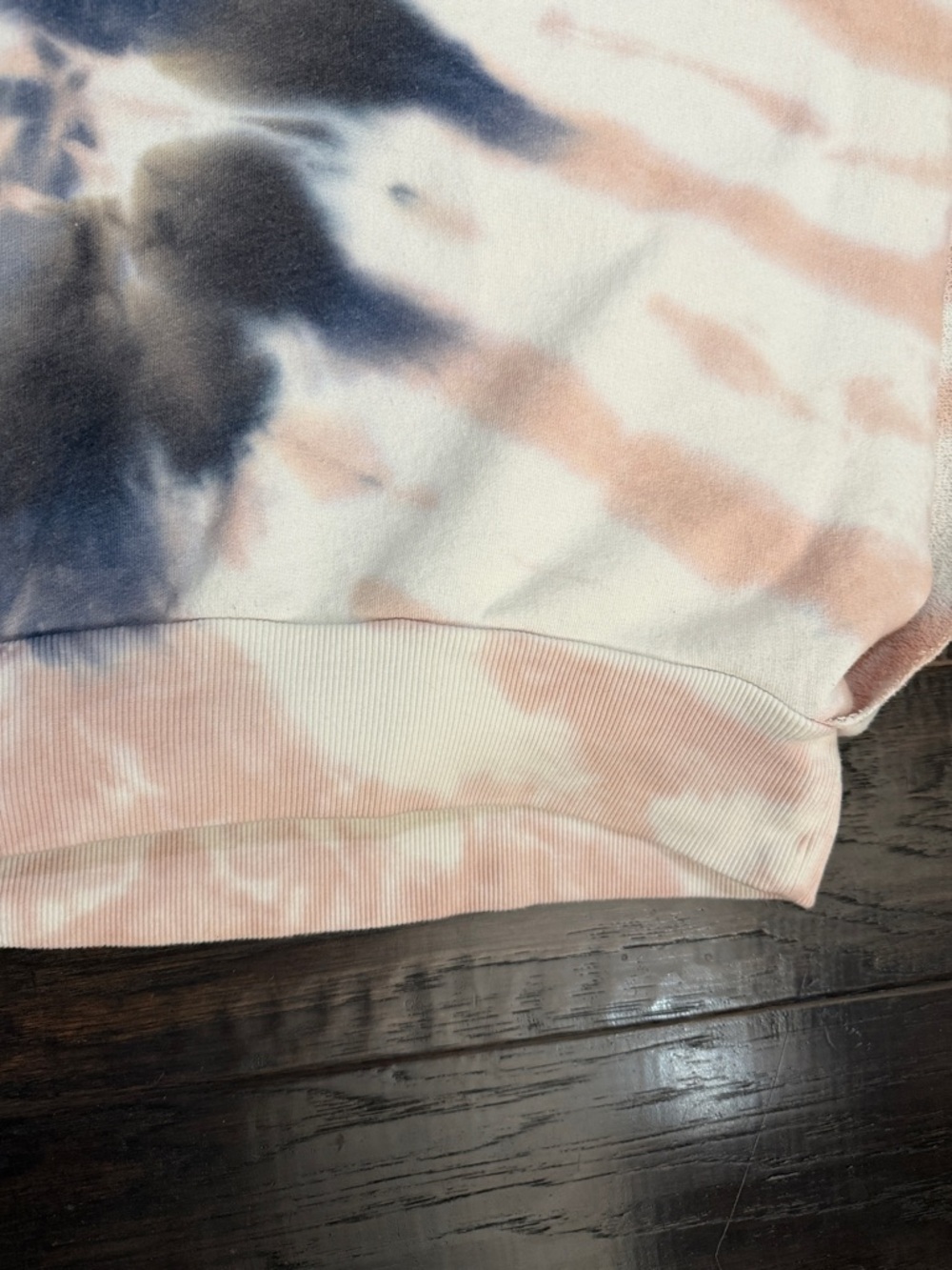 Hoodie Top Young Fabulous & Broke Peach and Navy Tie-Dye - Picture 5 of 15